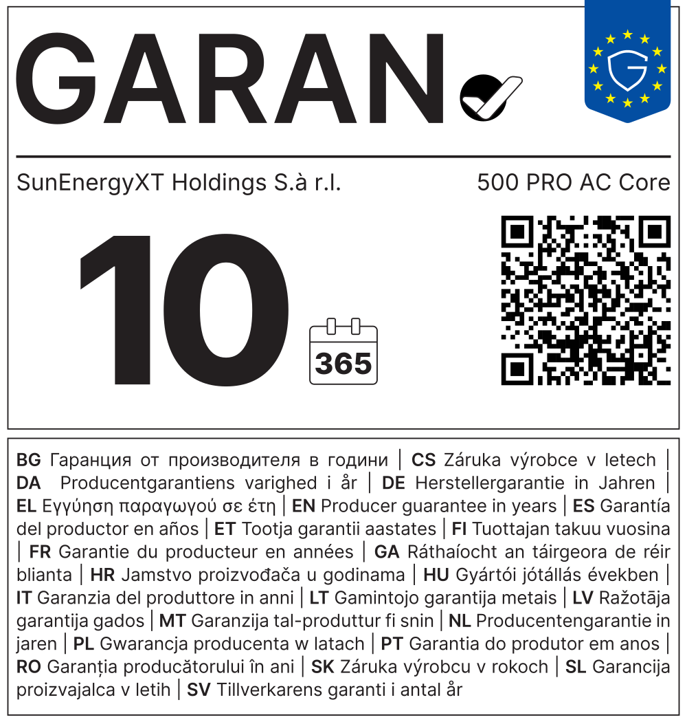 Información completa de la garantía comercial GARAN